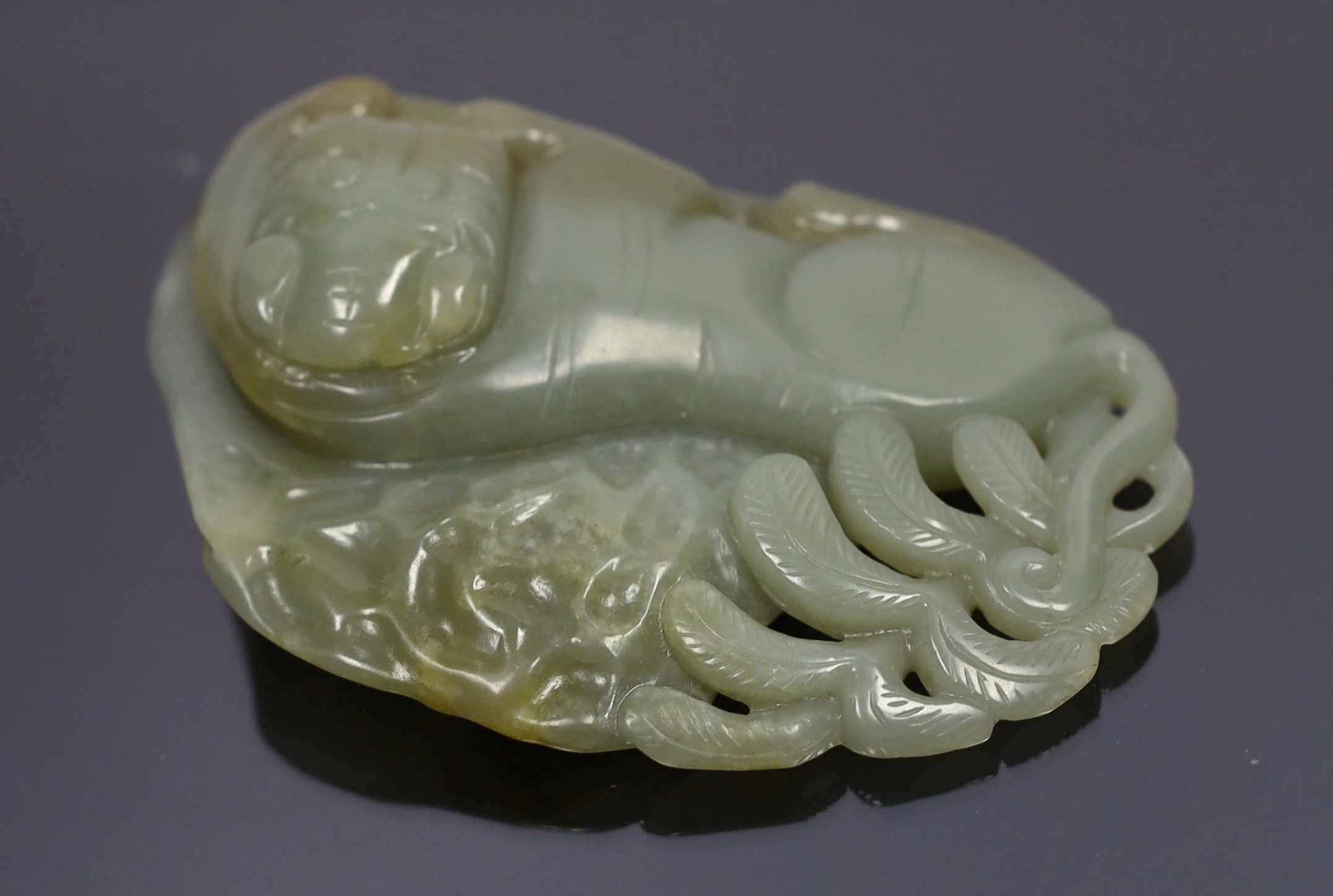 A Chinese jade tiger carving
